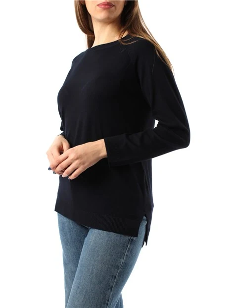 MAGLIA GIROCOLLO IN FILATO MISTO VISCOSA DONNA BLU