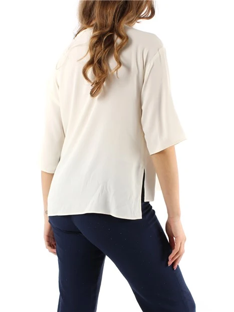 BLUSA SVASATA IN CRÊPE MISTO SETA DONNA BIANCO