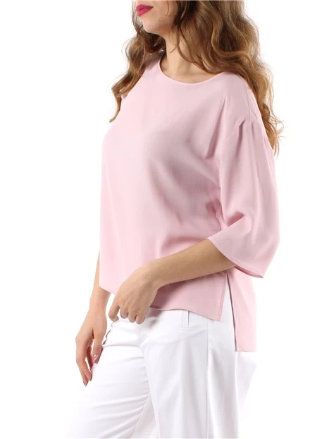 BLUSA SVASATA IN CRÊPE MISTO SETA DONNA ROSA