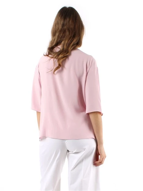 BLUSA SVASATA IN CRÊPE MISTO SETA DONNA ROSA