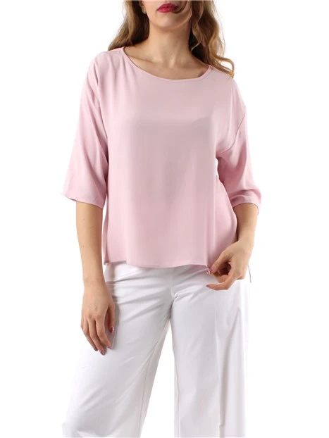 BLUSA SVASATA IN CRÊPE MISTO SETA DONNA ROSA