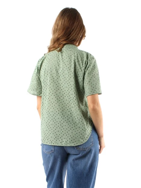 BLUSA CON RICAMO SANGALLO DONNA VERDE