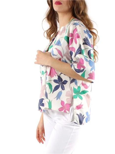 BLUSA SVASATA FLOREALE DONNA BIANCO