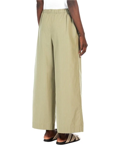 PANTALONI CROPPED A RIGHE DONNA VERDE