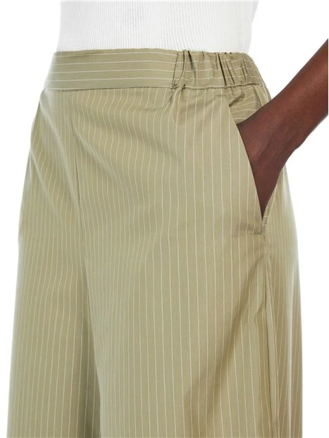 PANTALONI CROPPED A RIGHE DONNA VERDE