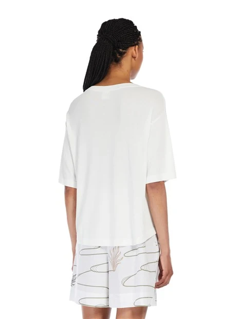 T-SHIRT MANICA CORTA OVERSIZE CON TASCHINO DONNA BIANCO