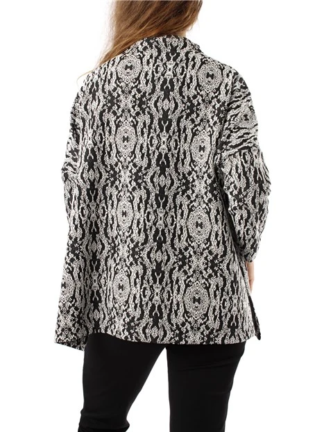 MAGLIA DOLCEVITA IN JACQUARD DONNA BIANCO NERO