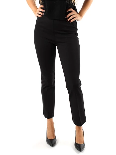 PANTALONI CROPPED A TROMBETTA IN MISTO VISCOSA DONNA NERO