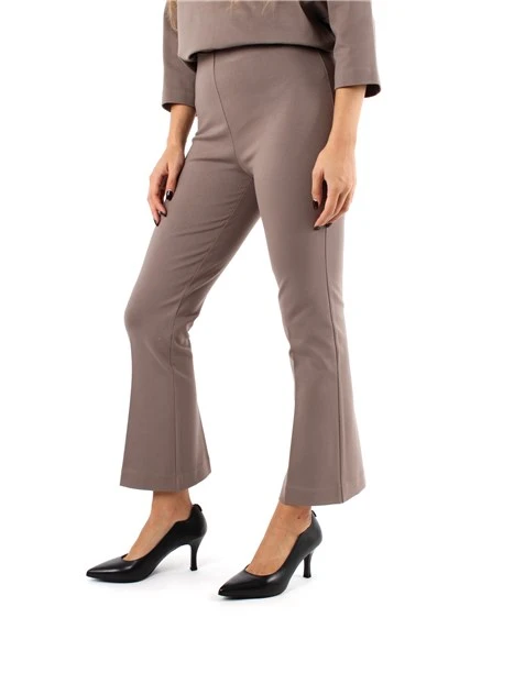 PANTALONI CROPPED A TROMBETTA DONNA TORTORA