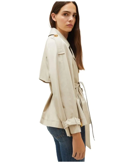 TRENCH CORTO IN COTONE DONNA BEIGE