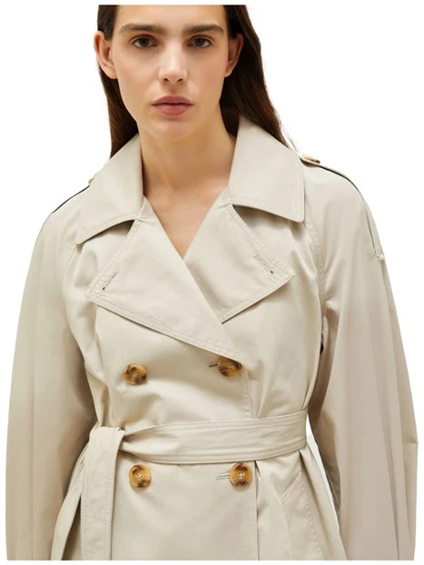 TRENCH CORTO IN COTONE DONNA BEIGE