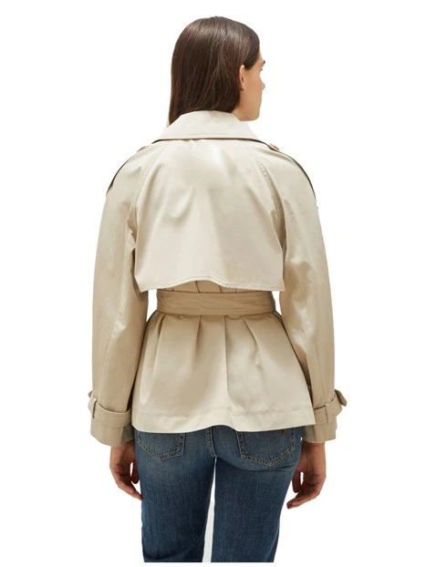 TRENCH CORTO IN COTONE DONNA BEIGE