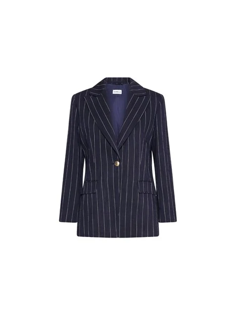 GIACCA BLAZER MONOPETTO GESSATO DONNA BLU