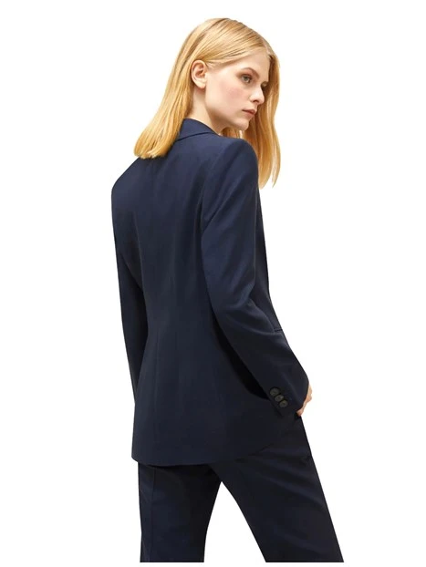 GIACCA BLAZER DOPPIOPETTO IN TWILL DONNA BLU