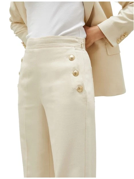 PANTALONE IN TESSUTO NATTÈ DONNA BIANCO