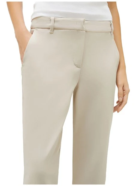 PANTALONI A SIGARETTA IN COTONE DONNA BEIGE