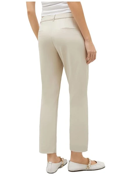 PANTALONI A SIGARETTA IN COTONE DONNA BEIGE