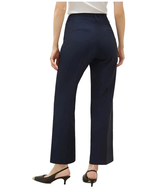 PANTALONI A ZAMPA IN MISTO VISCSA STRETCH DONNA BLU