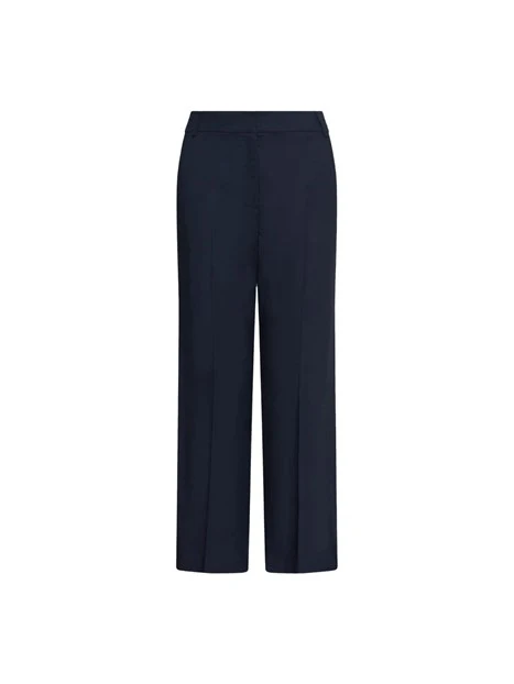 PANTALONI A ZAMPA IN MISTO VISCSA STRETCH DONNA BLU