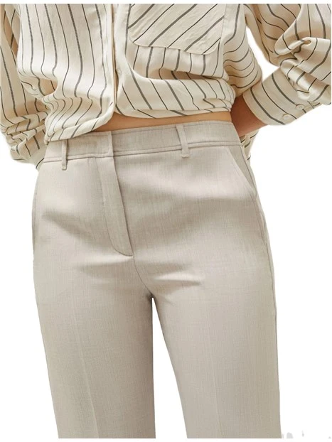 PANTALONI CHINO IN STUOIA DONNA BEIGE