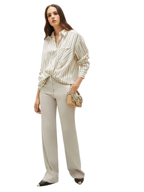 PANTALONI CHINO IN STUOIA DONNA BEIGE