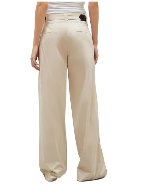 PANTALONI PALAZZO CON CINTURA DONNA BEIGE