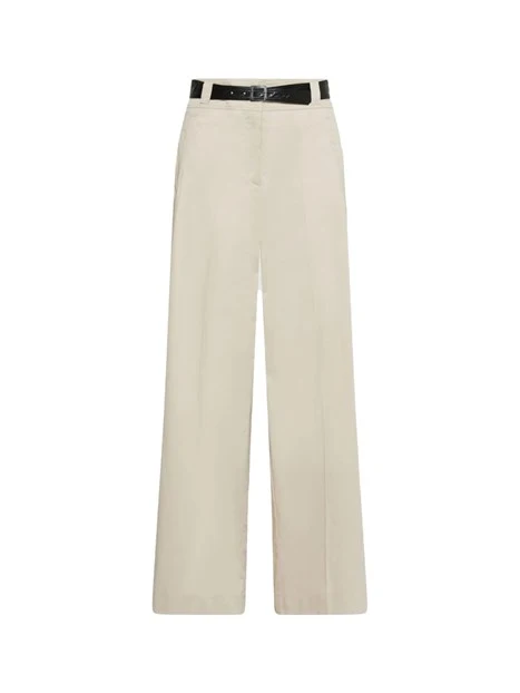 PANTALONI PALAZZO CON CINTURA DONNA BEIGE