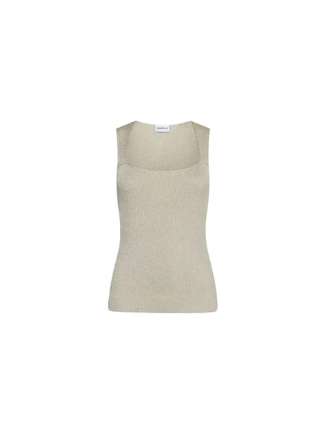 TOP IN MISTO LAMÈ DONNA BEIGE