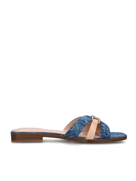 CIABATTE FLJRL3DEN19 CON TACCO BASSO DONNA BLU