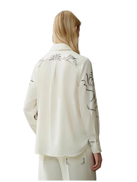 CAMICIA ART. 365 IN SATIN A FANTASIA DONNA BIANCO