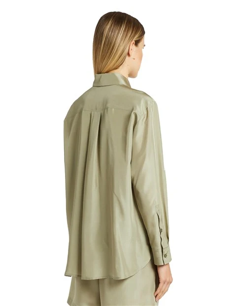 CAMICIA IN PURA SETA DONNA VERDE