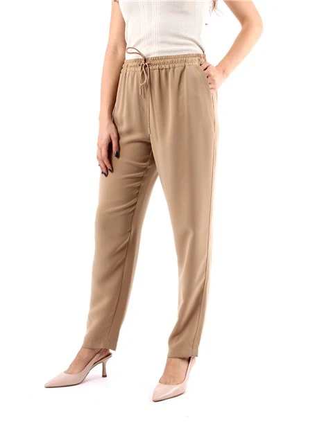 PANTALONI JOGGERS CON COULISSE IN VITA DONNA BEIGE