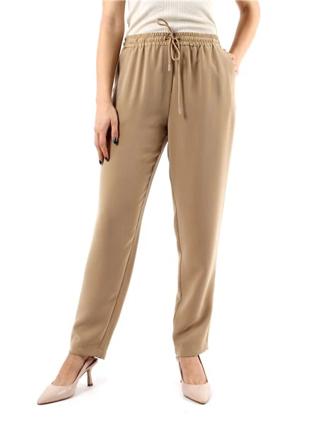 PANTALONI JOGGERS CON COULISSE IN VITA DONNA BEIGE