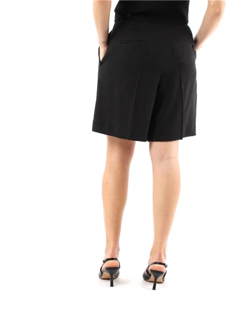 SHORTS MONOCHROME IN MISTO LINO DONNA NERO