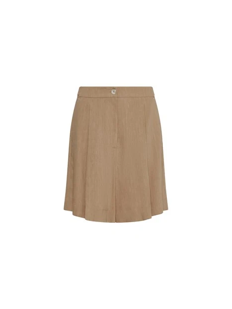 SHORTS MONOCHROME IN MISTO LINO DONNA BEIGE