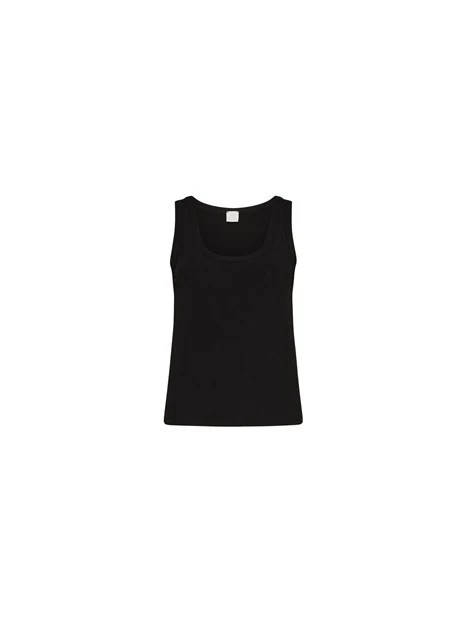 TOP MONOCHROME IN JERSEY LUCIDO DONNA NERO