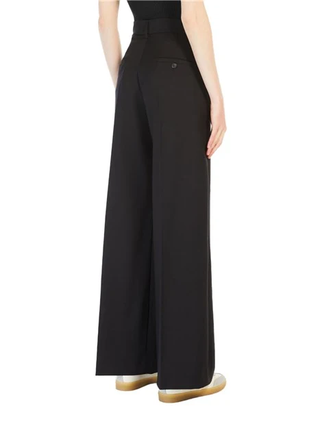 PANTALONI PALAZZO IN TELA DI LANA DONNA NERO