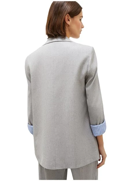 GIACCA BLAZER IN MISTO LINO DONNA GRIGIO