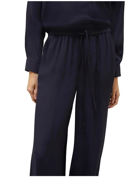 PANTALONI PALAZZO IN CRÊPE OCN COULISSE IN VITA DONNA BLU