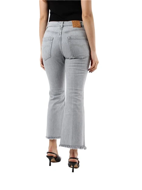 JEANS CROPPED A TROMVETTA DONNA GRIGIO