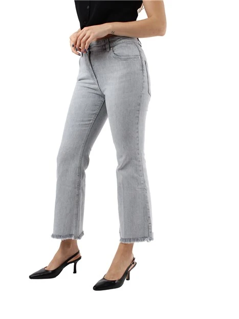 JEANS CROPPED A TROMVETTA DONNA GRIGIO