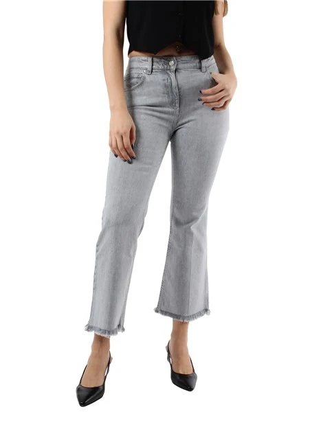 JEANS CROPPED A TROMVETTA DONNA GRIGIO