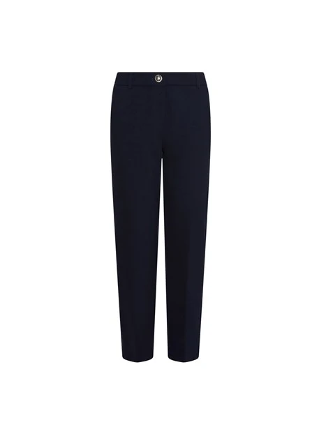 PANTALONI CHINO IN PUNTO MILANO STRETCH DONNA BLU