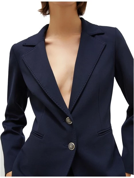 GIACCA BLAZER MONOPETTO IN PUNTO MILANO DONNA BLU