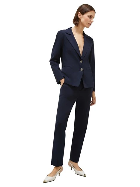 GIACCA BLAZER MONOPETTO IN PUNTO MILANO DONNA BLU