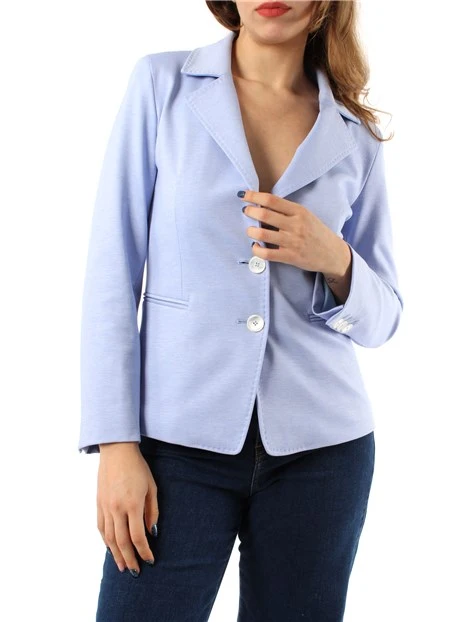 GIACCA BLAZER MONOPETTO IN PUNTO MILANO DONNA AZZURRO