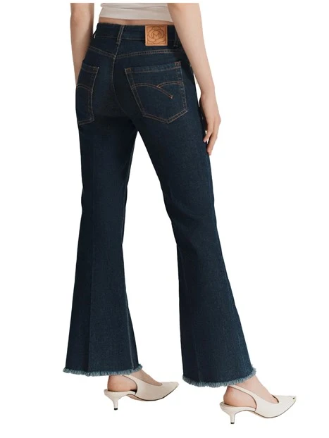 JEANS CROPPED FLARE DONNA BLU SCURO