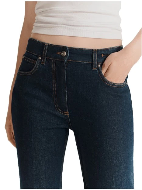 JEANS CROPPED FLARE DONNA BLU SCURO