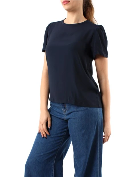 BLUSA MANICHE CORTE BLU NAVY