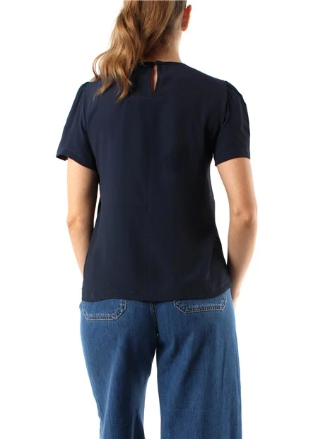 BLUSA MANICHE CORTE BLU NAVY